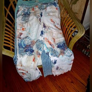 Chico's 100% linen wide leg slacks